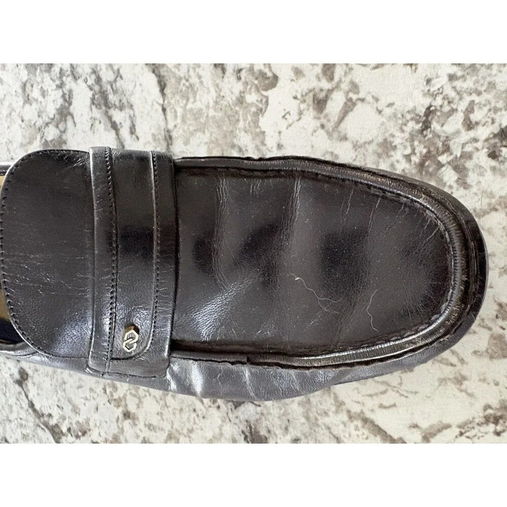 BOSTONIAN MENS LEATHER LOAFERS DRESS SHOES BLACK 9.5 MENS